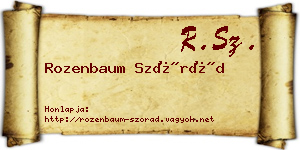 Rozenbaum Szórád névjegykártya